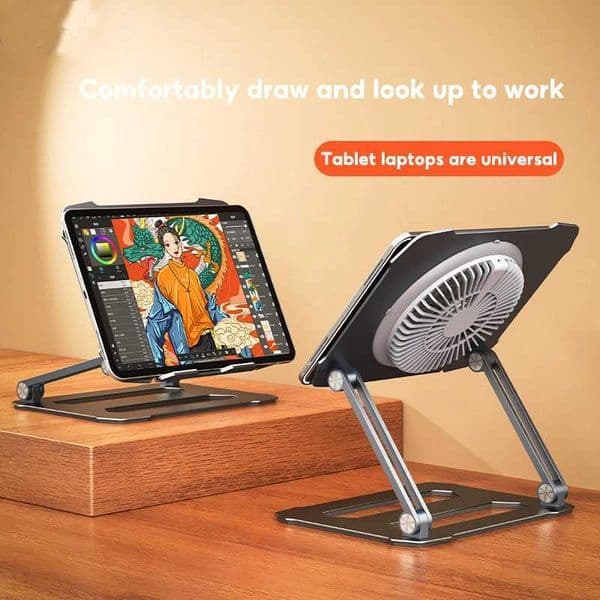Jomaa laptop stand with cooling fan large adjustable ergonomic laptop stand foldable cooler laptop standXJ220228