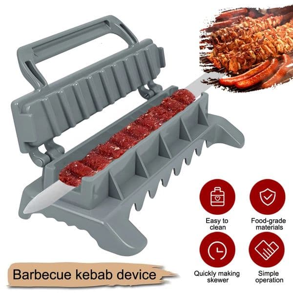 2025 BBQ Kebab Maker Barbecue Meat Skewer Machine Reusable Kebab Press Maker Kebab Preparation Tools Kitchen Accessories 250521