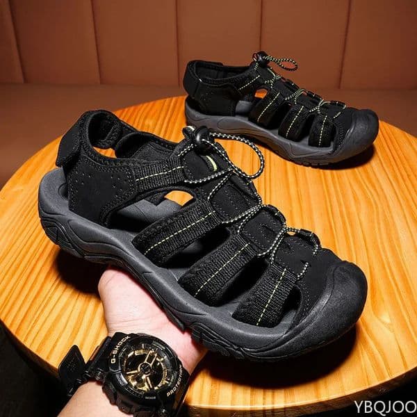 Men Sandals Summer Casual Beach Flat Shoes Non Slip Hiking Breathable Rubber 9 Fashion Slippers Closed Toe 250530BJ
