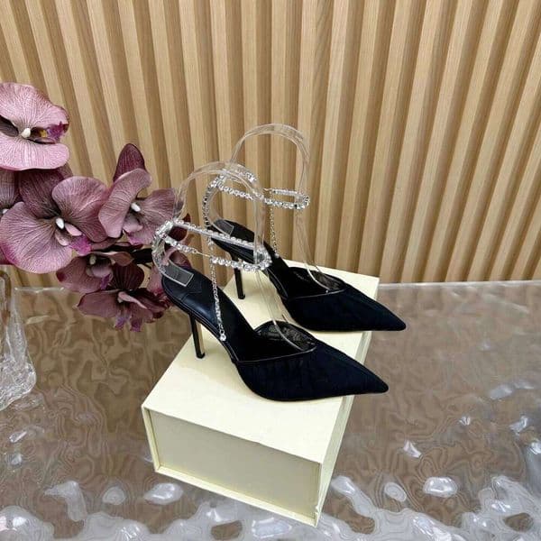 2025 High Heels Crystal Sandals Runway Party Dress Shoe with box