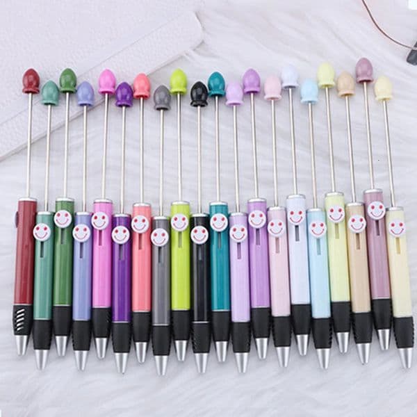 40pcs Creative DIY Plastic Beaded Pen Happy Beadable Ball Pens Custom Gift Advertising Pen Wholesale Japanese Stationery 250521BJ