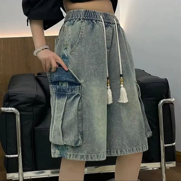 Multi-pocket Work Casual Pants Large Size Sports Five-point Pants Short Shorts for Men Cholovici Ins Trendy Jeans 250530BJ