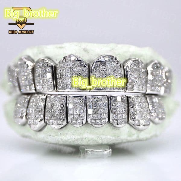 Invisible Set Princess Cut Emerald Cut Vvs1 Diamond Grillz Hight Quality Moissanite Diamond Grillz