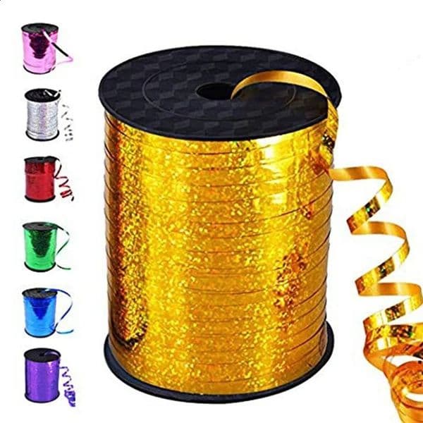 500Yard Laser Ribbon Satin Ribbons Wedding Birthday Party Decorative for Balloons Gift Bag Cake Packing 250526