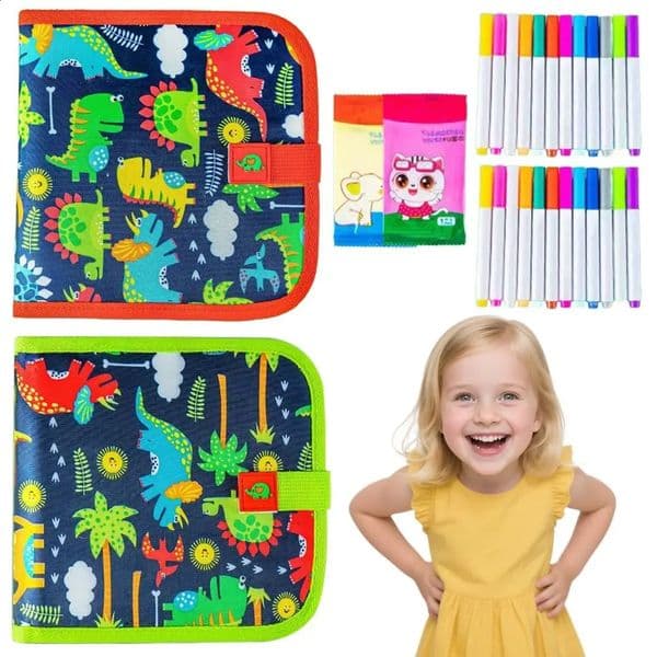 6 Page Drawing Toys Reusable Wiping Erasable Blackboard Pad Coloring Educational Toys Montessori Painting Book Set 250530