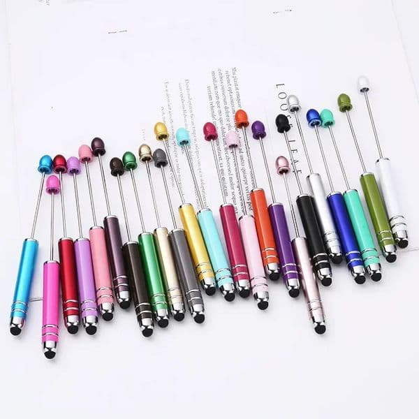 10pcsset Universal 2 in 1 Stylus Pens with Beaded Ballpoint Pens Touch Screen Touch Pen for All Capacitive Screen Beadable Pen 250521BJ