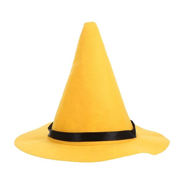 Large Brim Witch Hat Halloween Costumes Cosplay Ornament Party Yellow Felt Cloth 250526