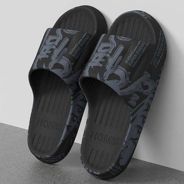 QYCKABY Fashion Printing Mens Slipper Trend Home Slides Sandals Anti slip Cosy Soft Shoes Unisex Flip Flops Indoor Flat 250530BJ