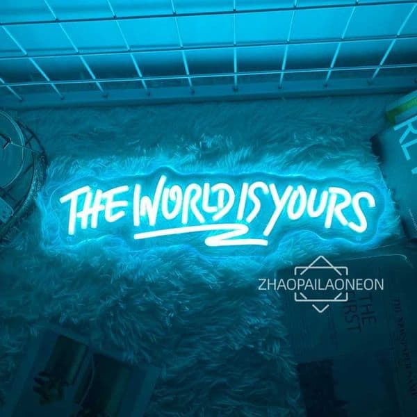 Neon Sign The World Is Yours Neon LED Sign Boy Girl Bedroom Game Room Decor Wall Hanging Neon Lights Personalized Gift Birthday XJ250602