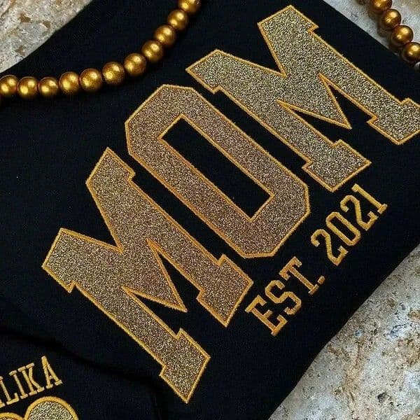 women's wear Mother's Day Mom Glitter Sequin Embroidered POD Hoodie