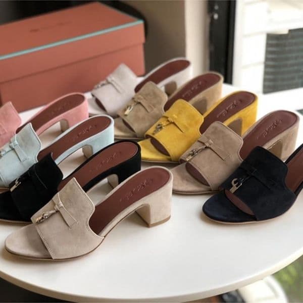 2025 Summer Brand LimP New Style Lazy Outdoor Slippers Tassel Genuine Leather Pendant 4.5cm High Heel Slides French Fashion Casual One-strap Flip-flops Size 35-42