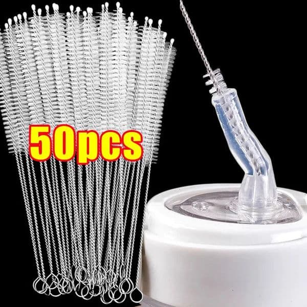 Drinking Straw Cleaning Brush Kit Reusable Tube Pipe Cleaner Nylon Stainless Steel Long Cleaning Brushes for Baby Cup Bottles 250530