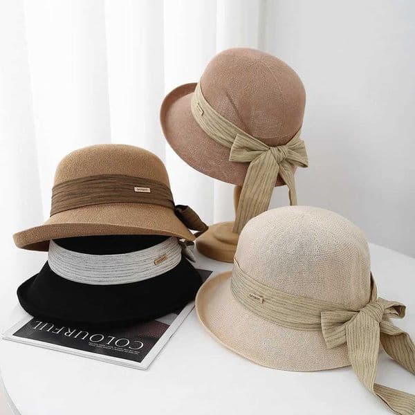 Summer Hat Women New Fashion Breathable Sunshade Sunscreen Wide Brim Sun Beach Accessories Bucket Hat With Bow W250602