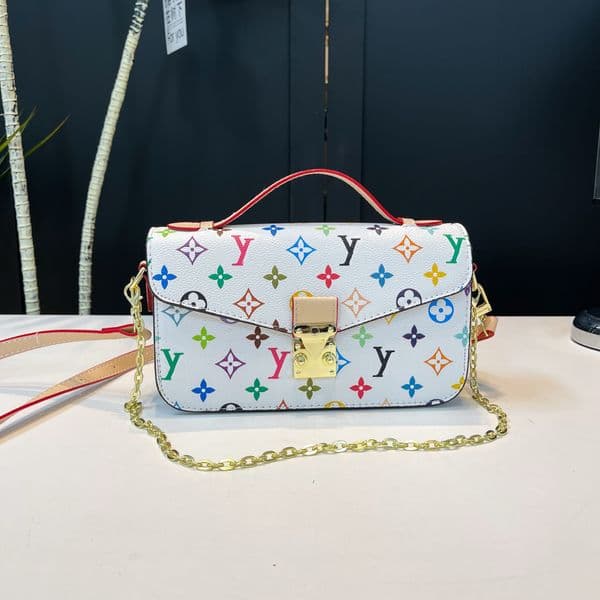 New Designer Fashion women's leather embossed old flower chain letter striped half moon handbag crossbody Hobo bag luxury wallet