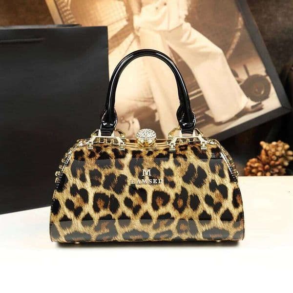 Fashion Women Handbag Female Crystal Gem Buckle Evening Leather Shoulder Messenger Bag Doctor Bags Ladies Dia New