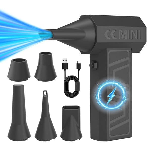 2026 New Turbo cologne Jet 5 Outlet Nozzles Blowing Snow 130000Rpm Type-C Charging Car Fan Electric Air Duster Cleaning perfume Blower Tool