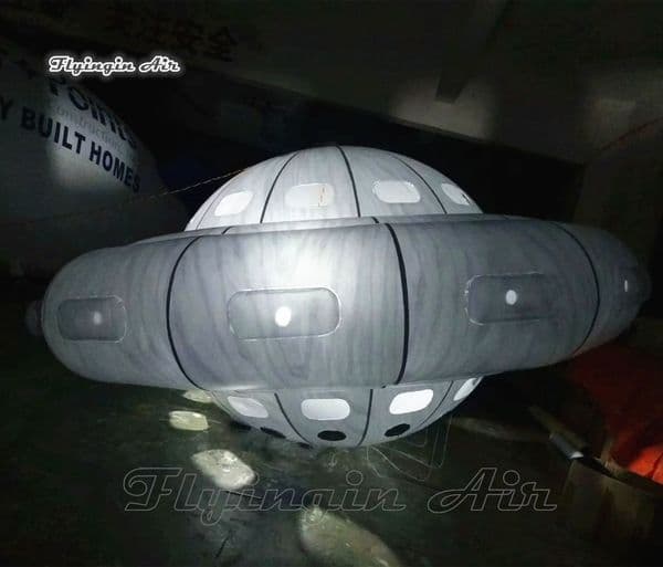 Giant Inflatable Flying Saucer 5m Advertising PVC Helium UFO Model Balloon For Parade Show And Party Night Decoration