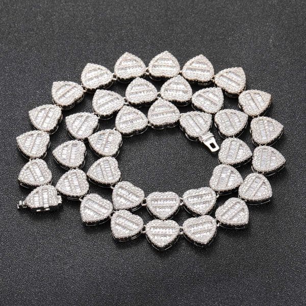 New T-square love necklace copper set Moissanite hip-hop personality fashion men and women lovers collarbone item