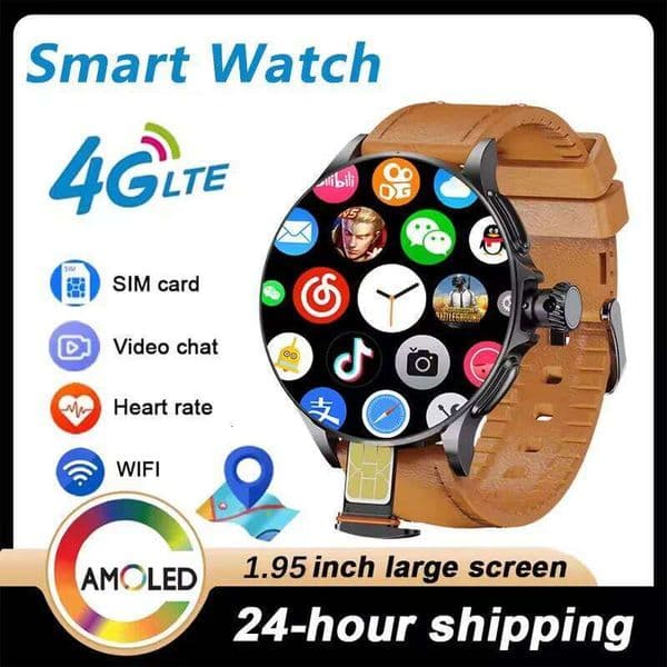New 5G LTE Android Smart Watch GT200 1.95inch Amoled Smartwatch Men With Rotary Camera Touch encoder GPS WIFI 256GB Storage Rom