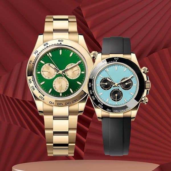 luxury automatic men's mechanical design watch 40MM 904L all stainless steel light blue green dial watch sapphire classic folding strap night light waterproof watch