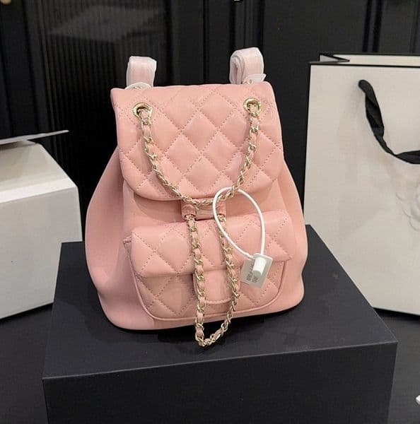 Mini Backpack Designer Womens Shoulder Bag 18cm Leather Ringer Gold Hardware Metal Buckle Luxury Handbag Matelasse Chain Crossbody Bags Makeup School Sacoche