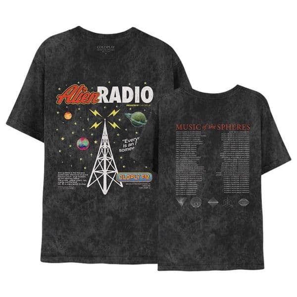 Cool Cross-Border Style Coldplay Y2K European American Mens And Womens Street Trendy Top Crew Neck T-Shirt 250605 J260227
