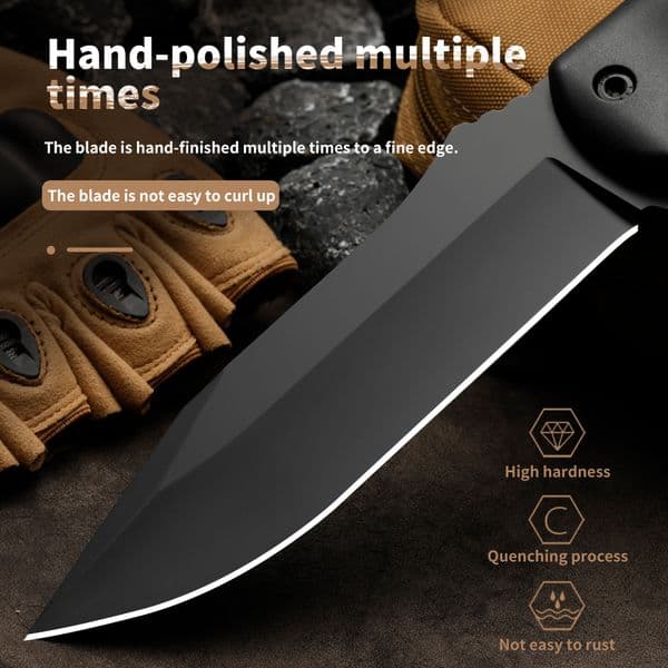 LANOBA BK-7 Outdoor Fixed Blade Survival 1095 Steel Durable Sheath Tactical Hunting Fishing Rescue Knife for Camping Tools svip777