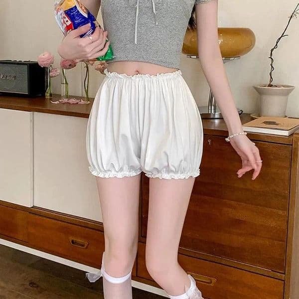 Women's Panties Women Imitation Silk Ruffle Bloomer Girl JK Lolita Shorts Anti Exposure Safety Pants Skirt Dress Pettipant Summer Short