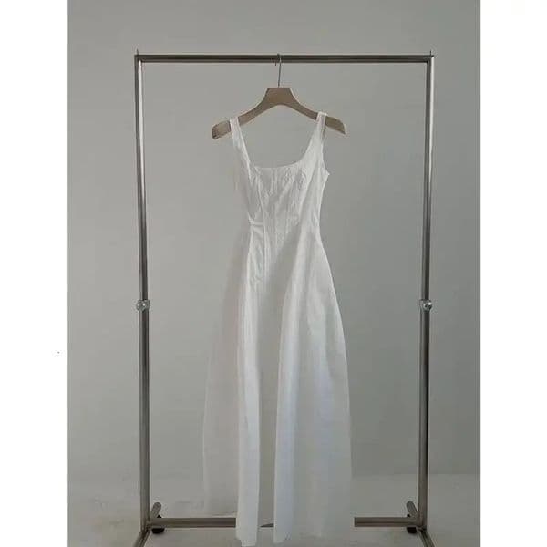 Spring Korean Style Slimming Waist Midi Dress Fashionable Strapless Womens Trendy Casual Elegant KneeLength Gown 250604