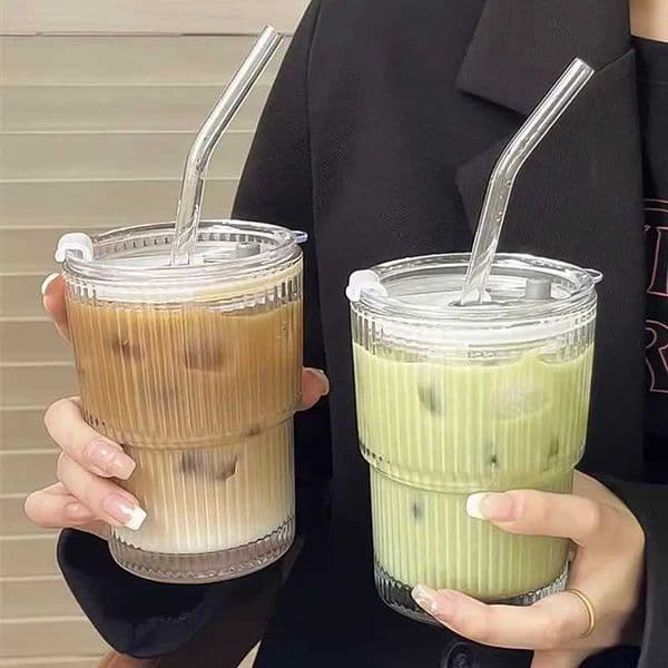 2026 450Ml Tumbler Cute Coffee Matcha cologne Tea Cup With Straw perfume Lid Cold Juice Fruit Mug Home Kitchen Office Glass Drinking Water X250605 Free Shipping