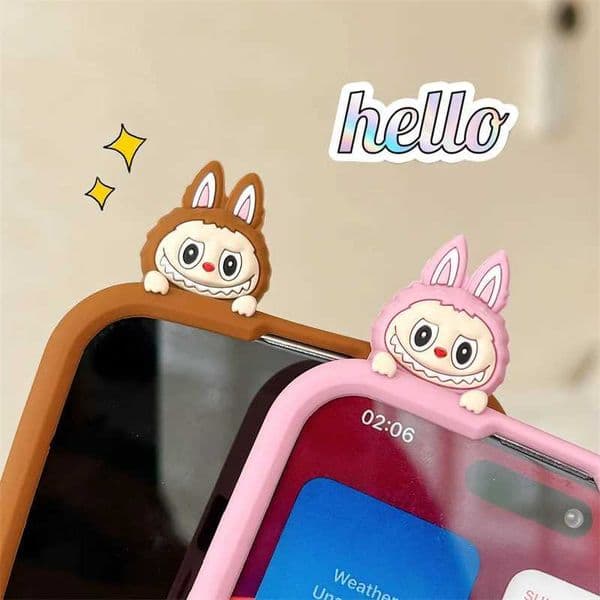 2 Styles Labubu Mobile Phone Shell 3D Cartoon Suitable for IPhone 13 14 15 16 Pro Max Phone Case Girls Birthday Gift X2506051