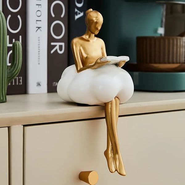Cloud Girl Sculpture Abstract Art Figure Statue Modern Table Decoration Home Room Decor Aesthetic Figurine Crafts 250604