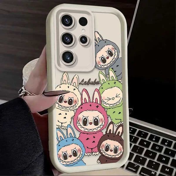 Funny Cute Labubu Case For Samsung Galaxy S24 S23 S25 Ultra S22 S21 Plus FE A56 A36 A26 A16 A06 A15 A25 A35 A55 5G Cover X2506053
