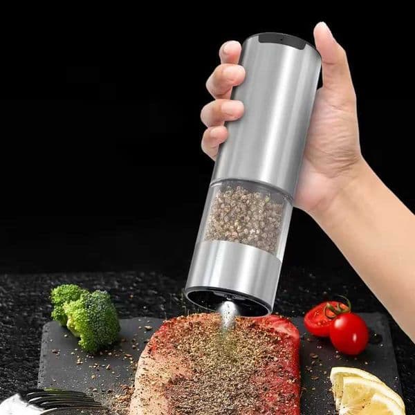 Automatic Pepper Grinder Salt And Pepper Grinder USB Rechargeable Adjustable Coarseness Spice Mill With LED Light Kitchen Tool X2506051