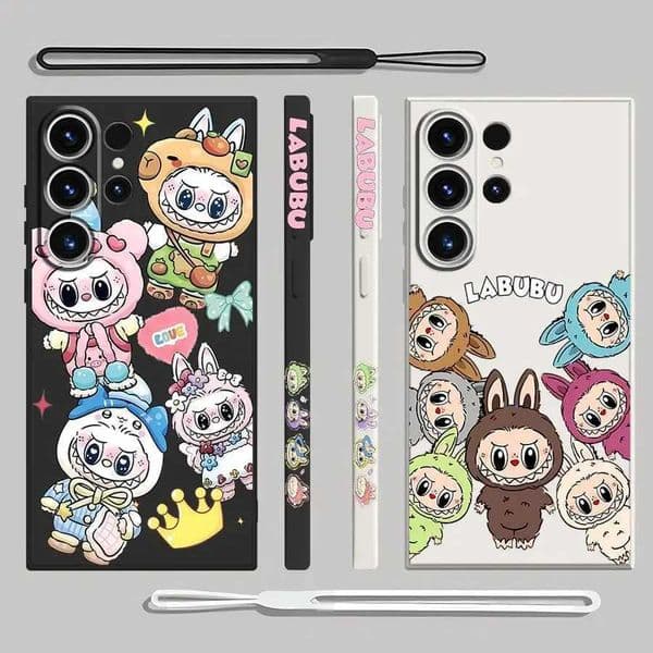 Cute Labubu Kawaii Phone Case for Samsung Galaxy S25 S24 Ultra S21 Plus S22 S23 Ultra 5G S20 FE Note 20 10 Silicone Cover X2506051