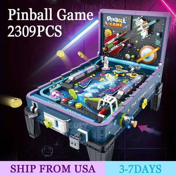 2309PCS Pinball Game Table Building Blocks Toys Model Assembly Board Games Machine Bricks Sets DIY Toys Kids Christmas Gifts W250605