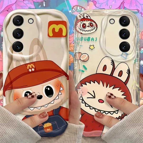 Labubu Wave Case for Samsung Galaxy S25 S24 S23 S22 S21 Ultra Plus S20 FE A73 A72 A71 A56 A55 A54 5G A52 A52S A51 4G Back Cover X250605