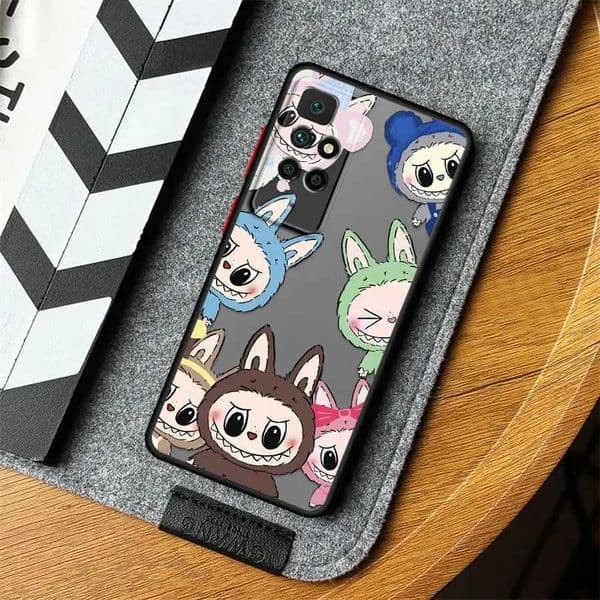 Cartoon Labubu Black Edge Shell Case for Redmi 10 9C 9 12 14C A4 A2+ 9A K40 Pro 10C 9T A1+ 12C 10A X2506051