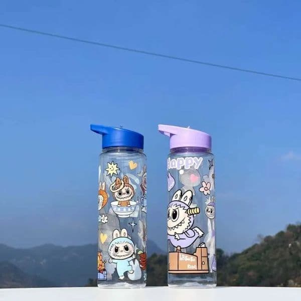New 750ml Water Bottle Portable Cute cartoon Printed Straw Cup Leakproof Large Capacity Sports Cup Outdoor Travel X2506051