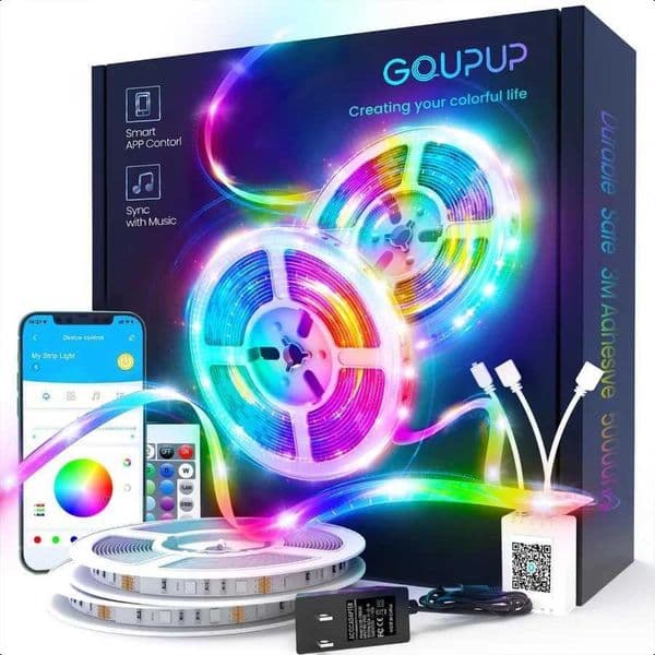 LED Strip Lights 100ft Rope Lights Bluetooth APP Control Color Changing RGB Strip Sync with Music for Bedroom Home Z250605