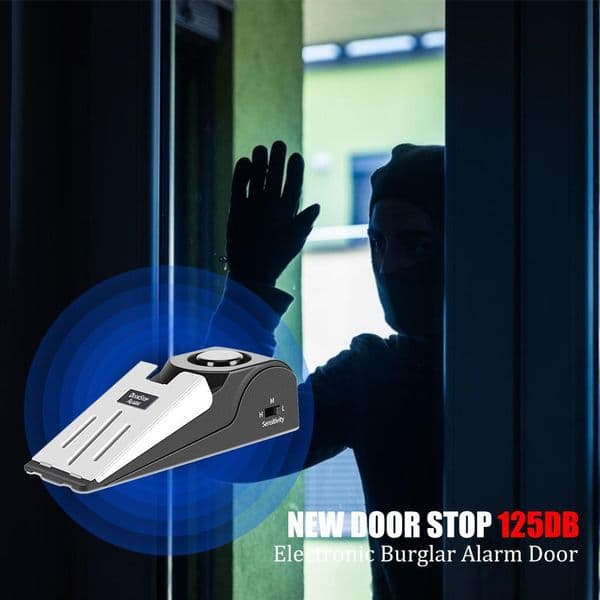 3 Sensitivity Level Stainless Steel Door Stop Alarm Home Travel Hotel Security