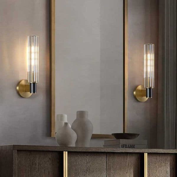 Nordic Creative Retro Copper Crystal LED Decor Home Wall Lamp High-end Bedroom Foyer Dining Room Lighting Fixtures Dropshipping Z250605