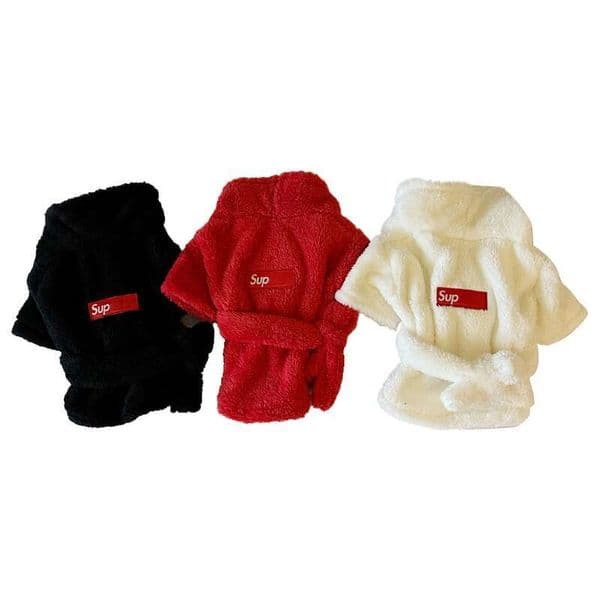 designer pet clothing bathrobe soft coral-colored wool material dog quick-dry coat water-absorbent pet towel bathrobe thick short-sized puppy pajamas