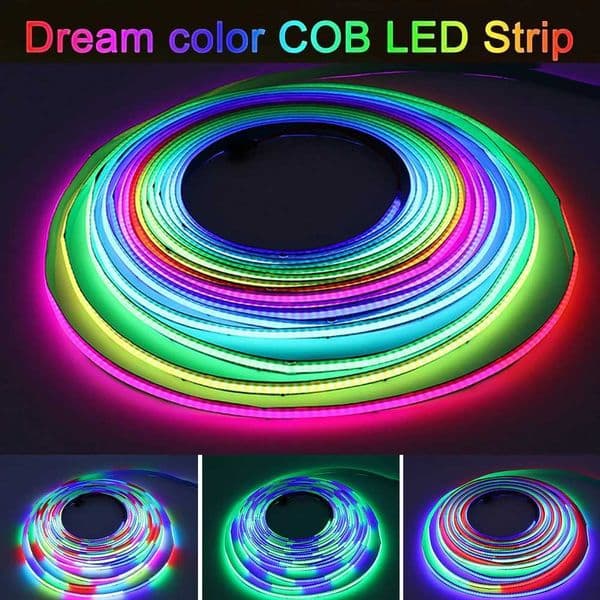 COB Addressable LED Strip Light 12V 24V WS2811 Dream Color LED Tape 5M 10M RGBIC Pixel Ribbon LED Light 720leds/m For Room Decor Z250605