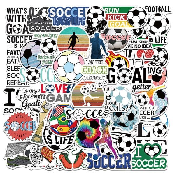 50 Sheets/Set World Cup Star Team Emblem Cartoon Football Waterproof Adhesive Graffiti DIY Stickers