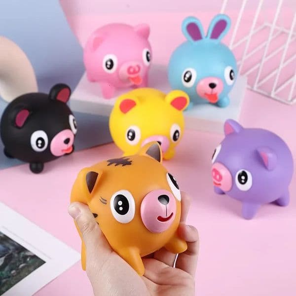 Talking Animal Baby Toys Jabber Ball Tongue Out Stress Relieve Soft Cute Tiger Pig Dog s for Kids Adult Toy 250604z
