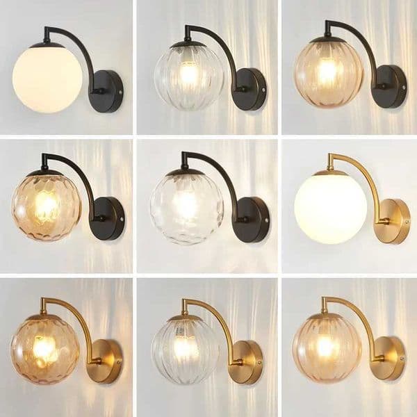 Modern LED Wall Lamp Color Glass Wall Light Nordic Minimalist Living Bedroom Bedside Sconce Dining Kitchen Indoor Light Fixtures Z250605