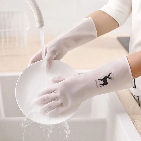 Waterproof Cleaning Gloves Kitchen Cleaning Latex Gloves Laundry Dishwashing Gloves Housework Wear Resistant Rubber Gloves 250530