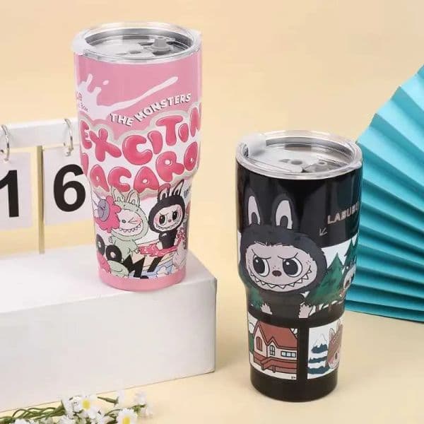 Kawaii Labubu Coffee Straw Cup Anime Car Cup Cute 30oz Girl Water Bottle Wholesale Cartoon Large Capacity Portable Student Gift X2506057