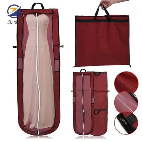 Long 150cm 180cm Portable Wedding Dress Dust Cover Gown Dustproof Cover Home Foldable Clothes Storage Bags for Wedding Bride 250530